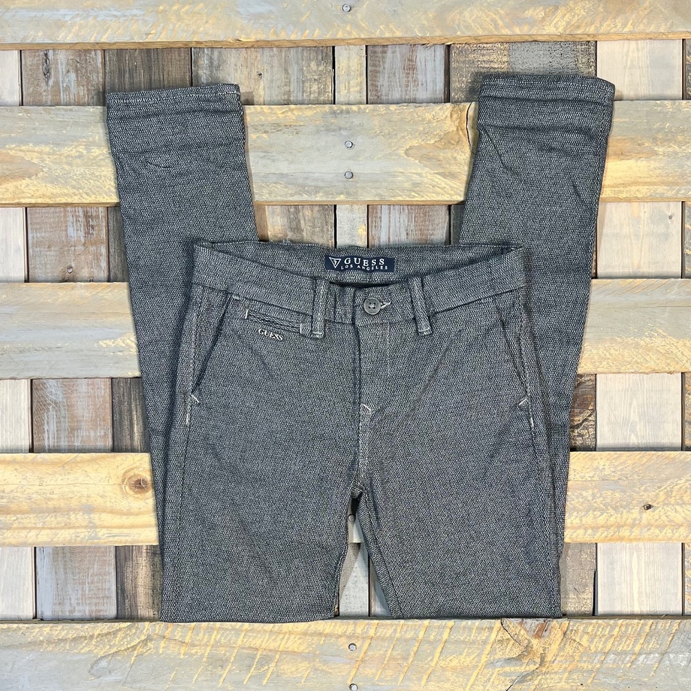 NWT [Guess] Kids Mid Rise Denim Gray Stretchy Dobby Pixie Pants | Girls Large